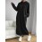 Solid Drawstring Hooded Dress, Casual Long Sleeve Loose Dress, Women's Clothing