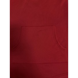 Solid Drawstring Pocket Hooded Dress, Casual Long Sleeve Dress For Spring & Fall, Women's Clothing Solid Drawstring Pocket Hooded Dress, Casual Long Sleeve Dress For Spring & Fall, Women's Clothing