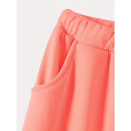 Solid Drawstring Thermal Sweatpants, Versatile Loose Comfy Jogger Pants, Women's Clothing